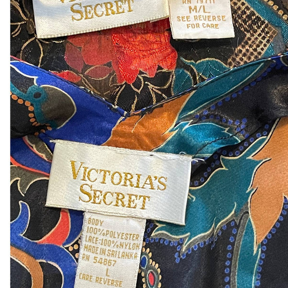 Vintage Golden Label Victoria's Secret CAMISOLE SET Robe and Camisole Sz Large - Picture 3 of 12